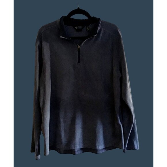 MONDETTA OUTDOOR PROJECT-MENS BLUE SOFT PULLOVER HALF ZIP-UP CLOSUTRE SIZE LARGE - Picture 1 of 8